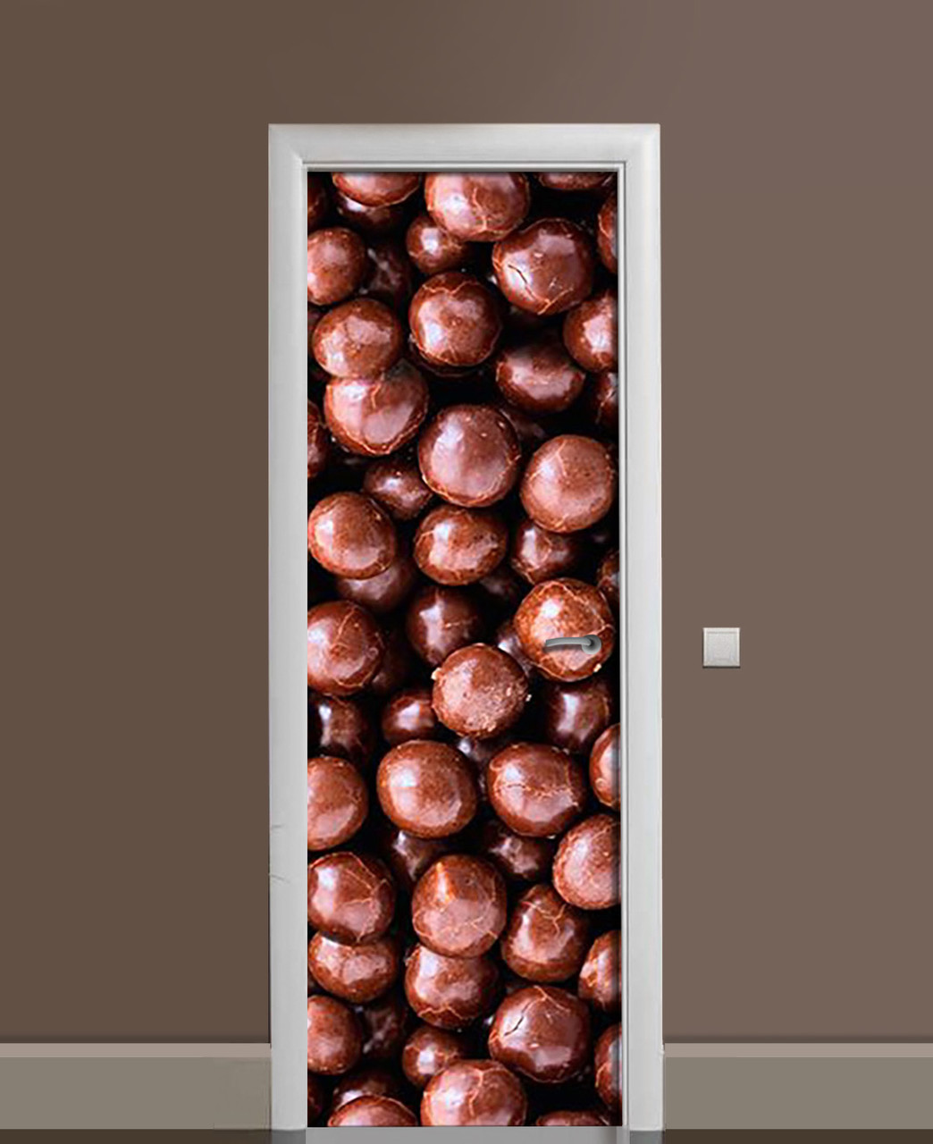 Наклейка на двері Zatarga «Шоколадні кульки» 650х2000 мм вінілова 3Д наклейка декор самоклеюча