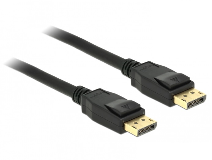 Кабель монітора-сигнальний Delock DisplayPort M/M 1.5m v1.2 4K@60Hz 19p D=7.3mm Gold Cu чорний (70.08.5508)