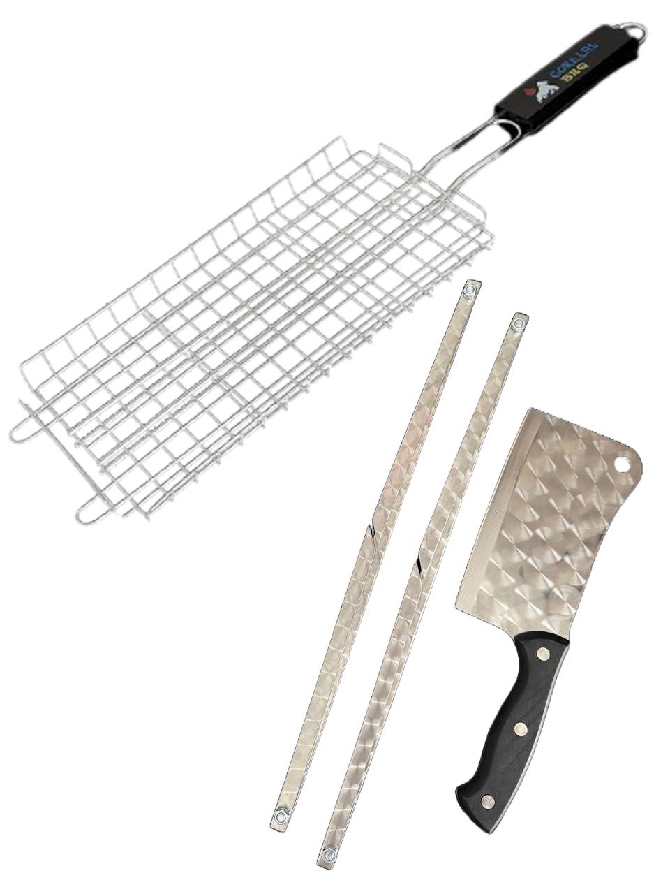 Набір для гриля Gorillas BBQ Походный 2.0: решітка, топорик, 2 підставки, чохол