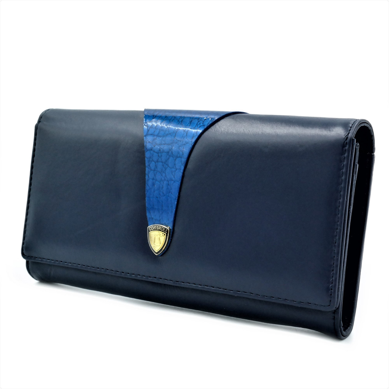 Жіночий шкіряний гаманець Cossroll Темно-синій (new-blue-4)