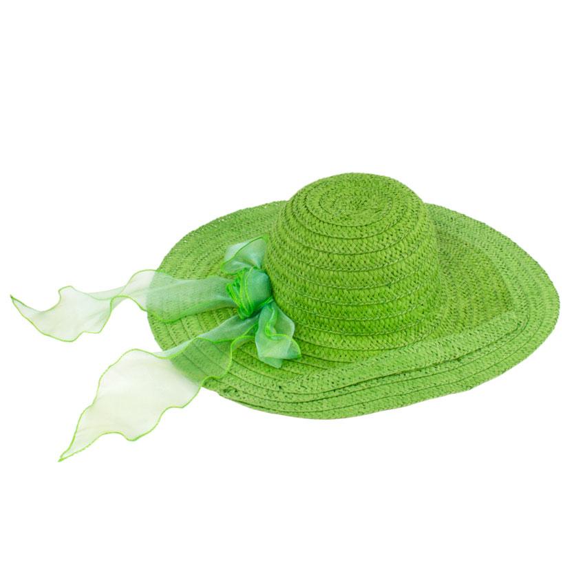 Шляпа Летняя Женская Ассиметрия Зелёный (13570)