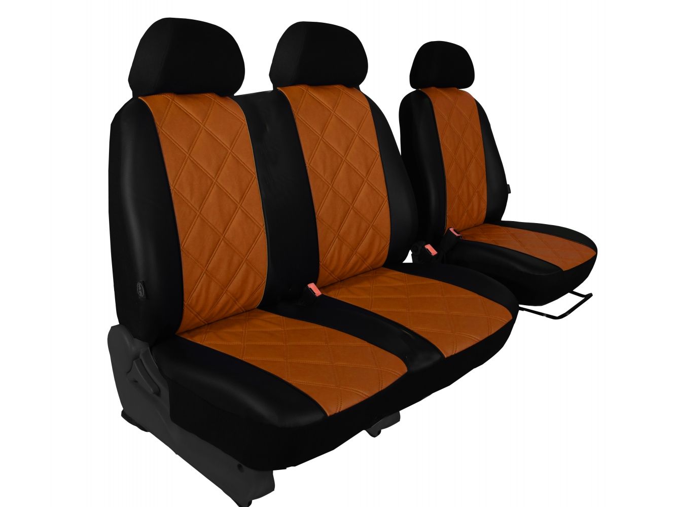 Универсальные авто чехлы на сиденья с еко кожы Pok-ter Elit 1+2 коричневый