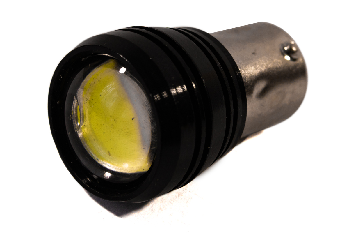 Светодиодная лампа AllLight T25  1 диод 3WATT BA15S 12V WHITE с линзой