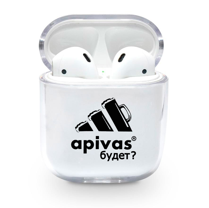 Прозрачный силиконовый чехол Apple AirPods с рисунком - Apivas (KAP1218)