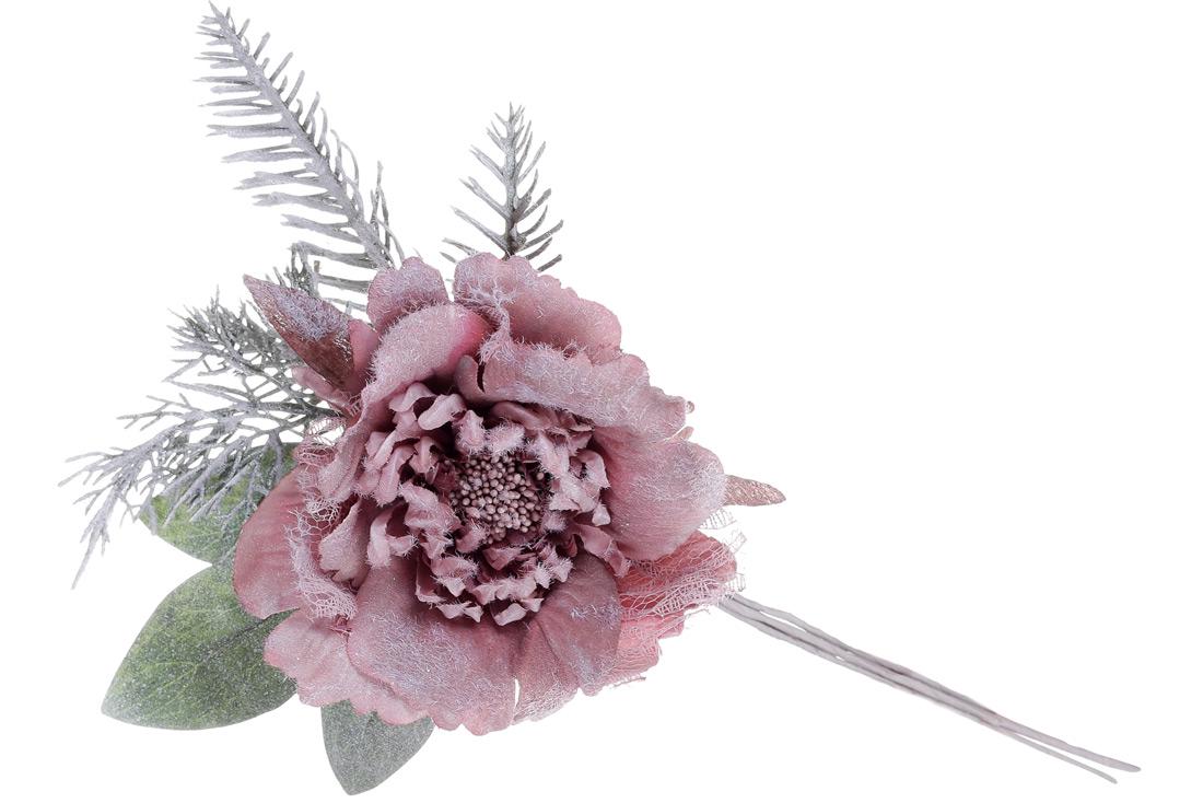 Декоративный цветок BonaDi 12х33 см Зеленый / Розовый (832-258)