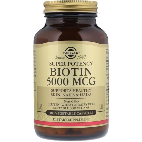 Биотин Solgar Biotin 5000 mcg 100 Veg Caps SOL-00314