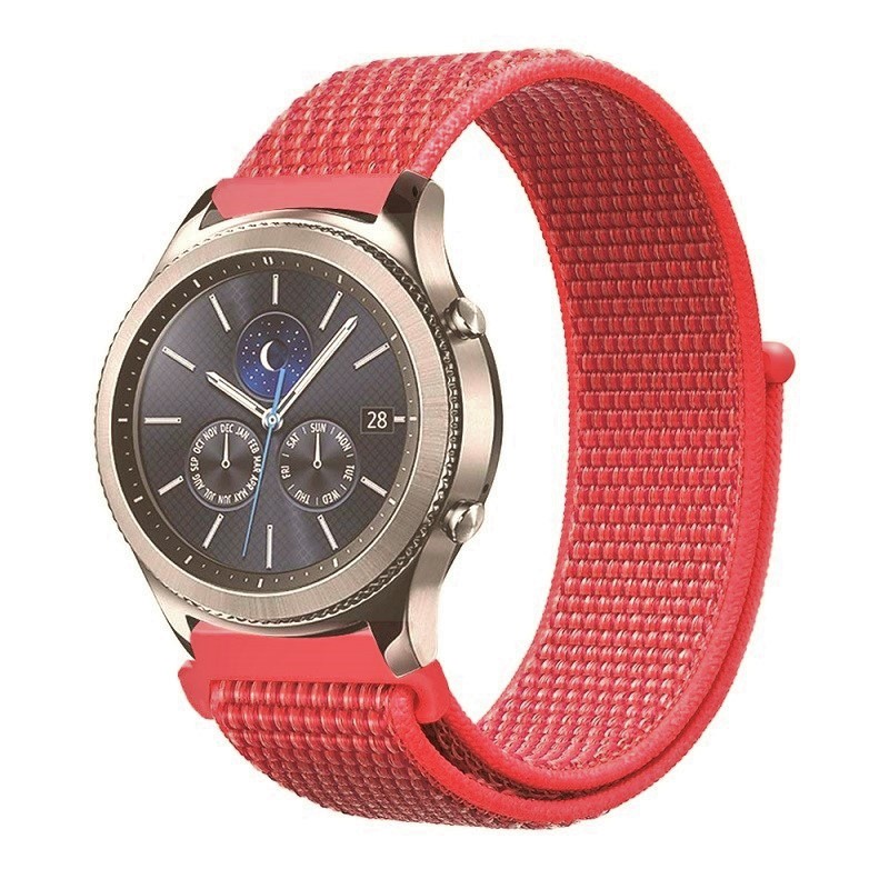 Ремінець BeWatch для Samsung Galaxy Watch 42 | Galaxy Watch 3 41 | Active | Active2 нейлоновий 20мм липучка Червоний (1011384)