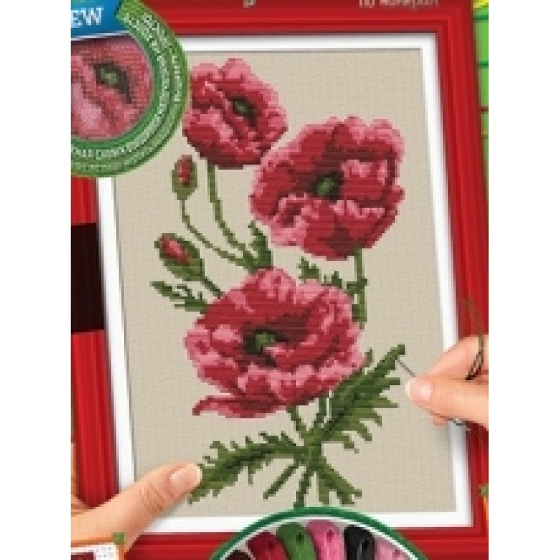 Вишивка хрестиком на канві Cross Stitch Маки Dankotoys (VKB-01-09)