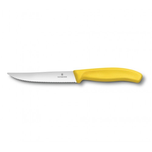 Кухонный нож Victorinox SwissClassic Gourmet для стейка и пиццы 120 мм Желтый (6.7936.12L8)