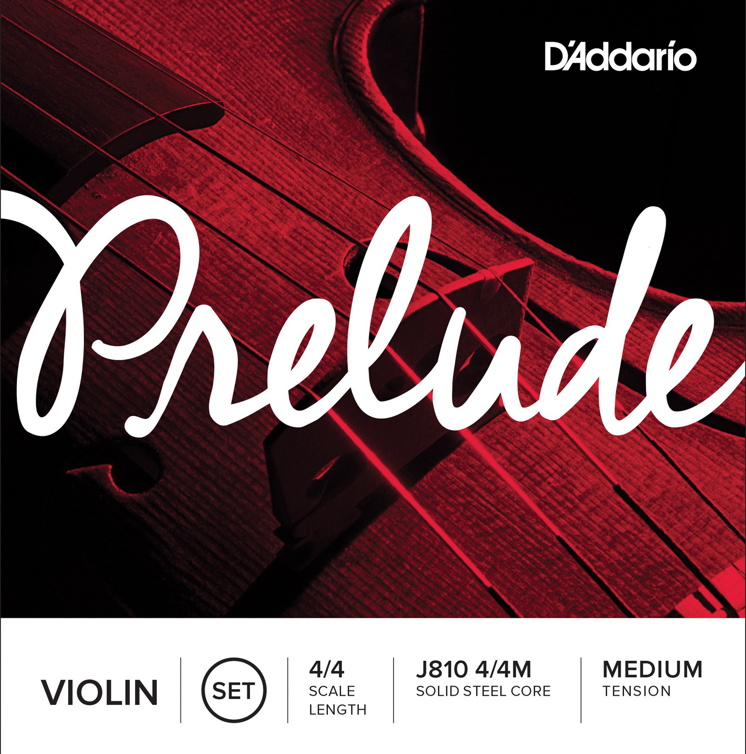 Струны для скрипки D'Addario J810 4/4M Prelude Violin Strings Medium Tension