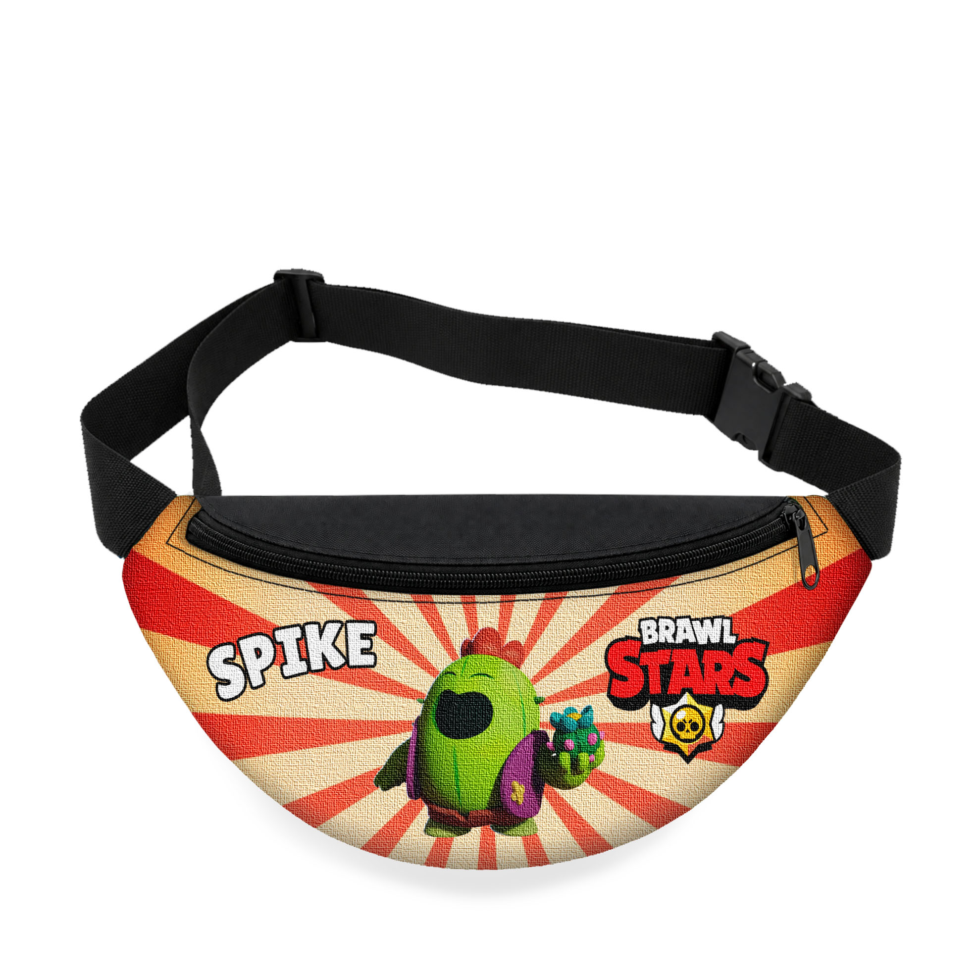 Дитяча сумка-бананка Brawl Stars Spike, оксфорд, 32x15x7.5 см, чорна