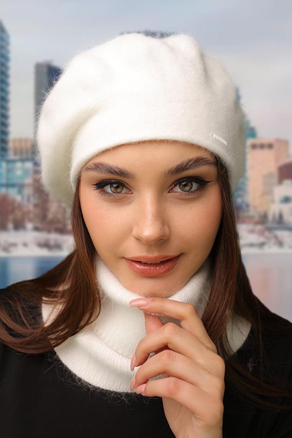 Комплект «Кристина» (берет и баф) Braxton белый 56-59