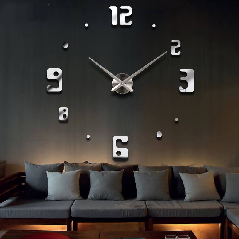 Настінний 3D годинник 4209 Сріблястий (16-4209)