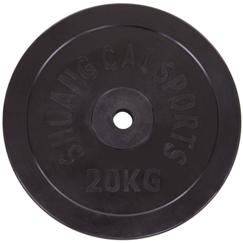 Млинці диски гумові SHUANG CAI SPORTS TA-2188-20S 20кг Чорний