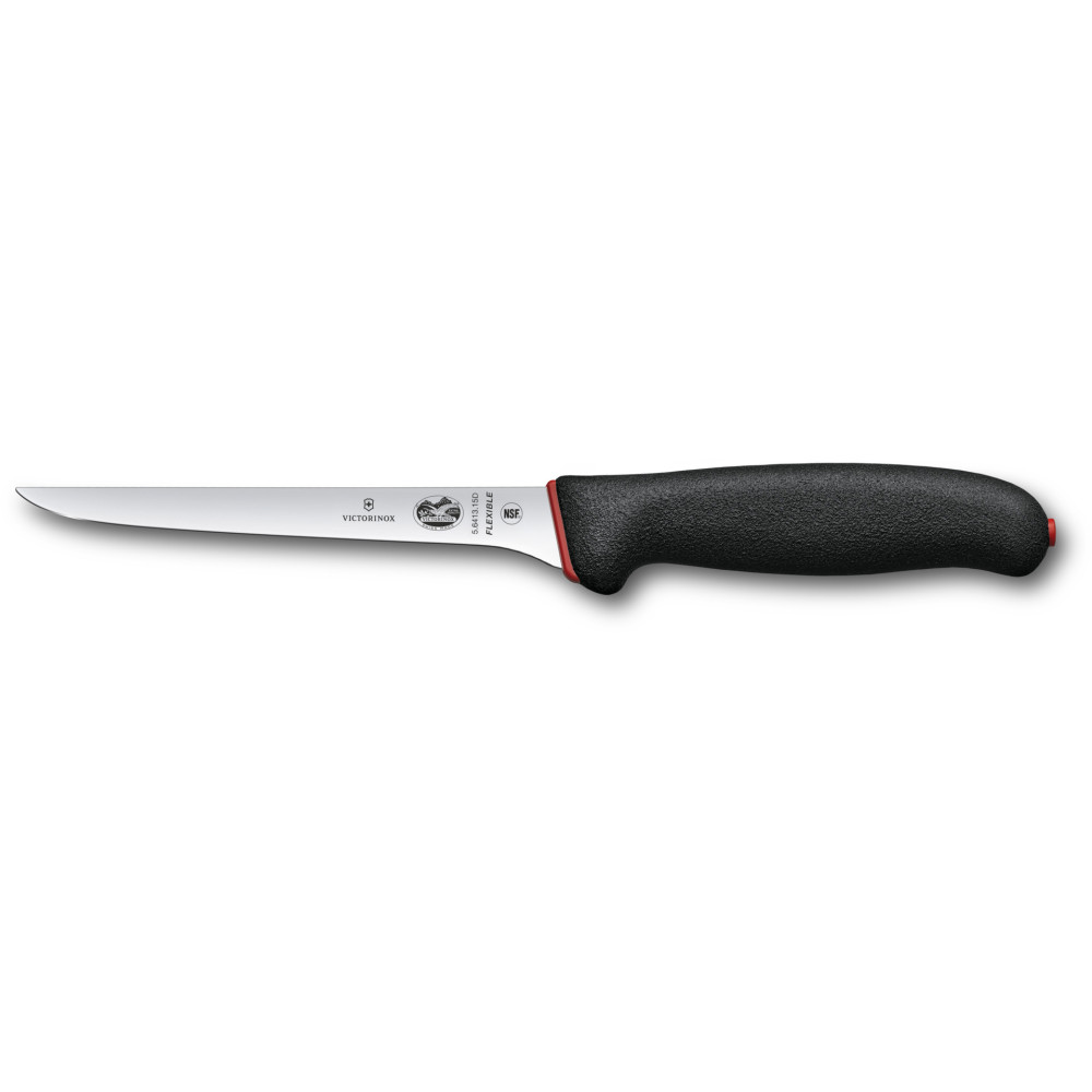 Кухонний ніж Victorinox Dual Grip Boning Flexible 15 см Чорно-червоний (5.6413.15D)
