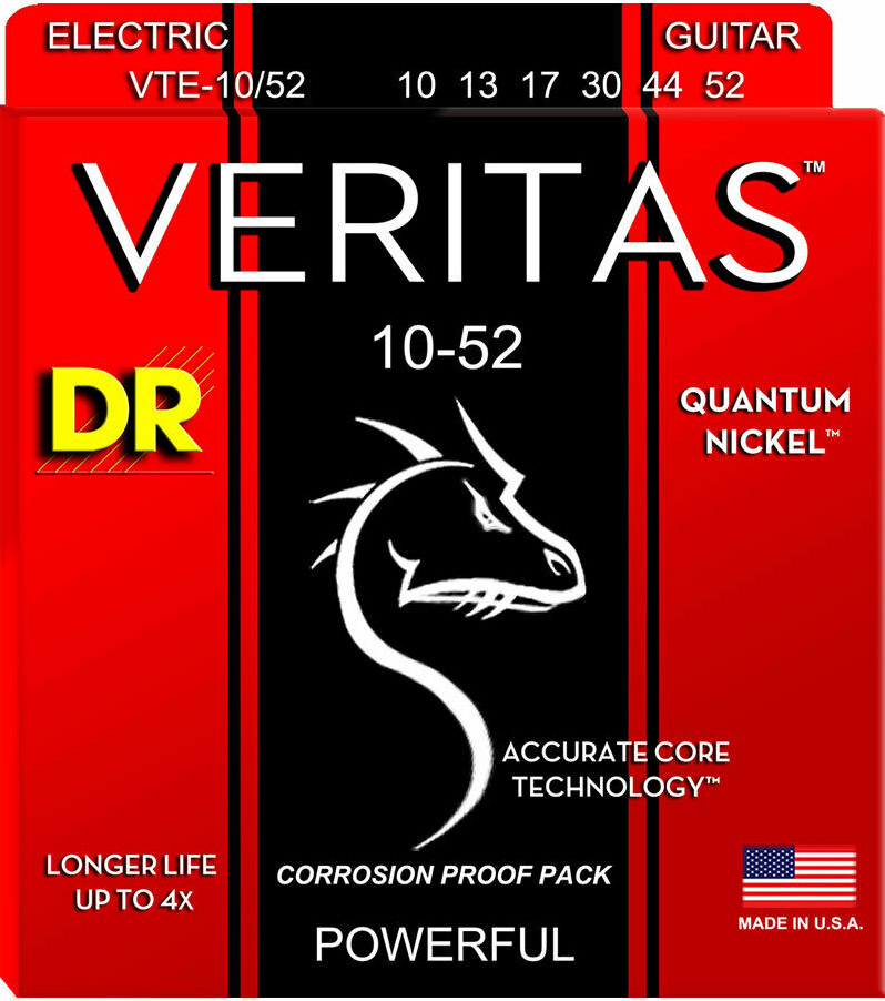 Струни для електрогітари DR VTE-10/52 Veritas Quantum Nickel Electric 10/52