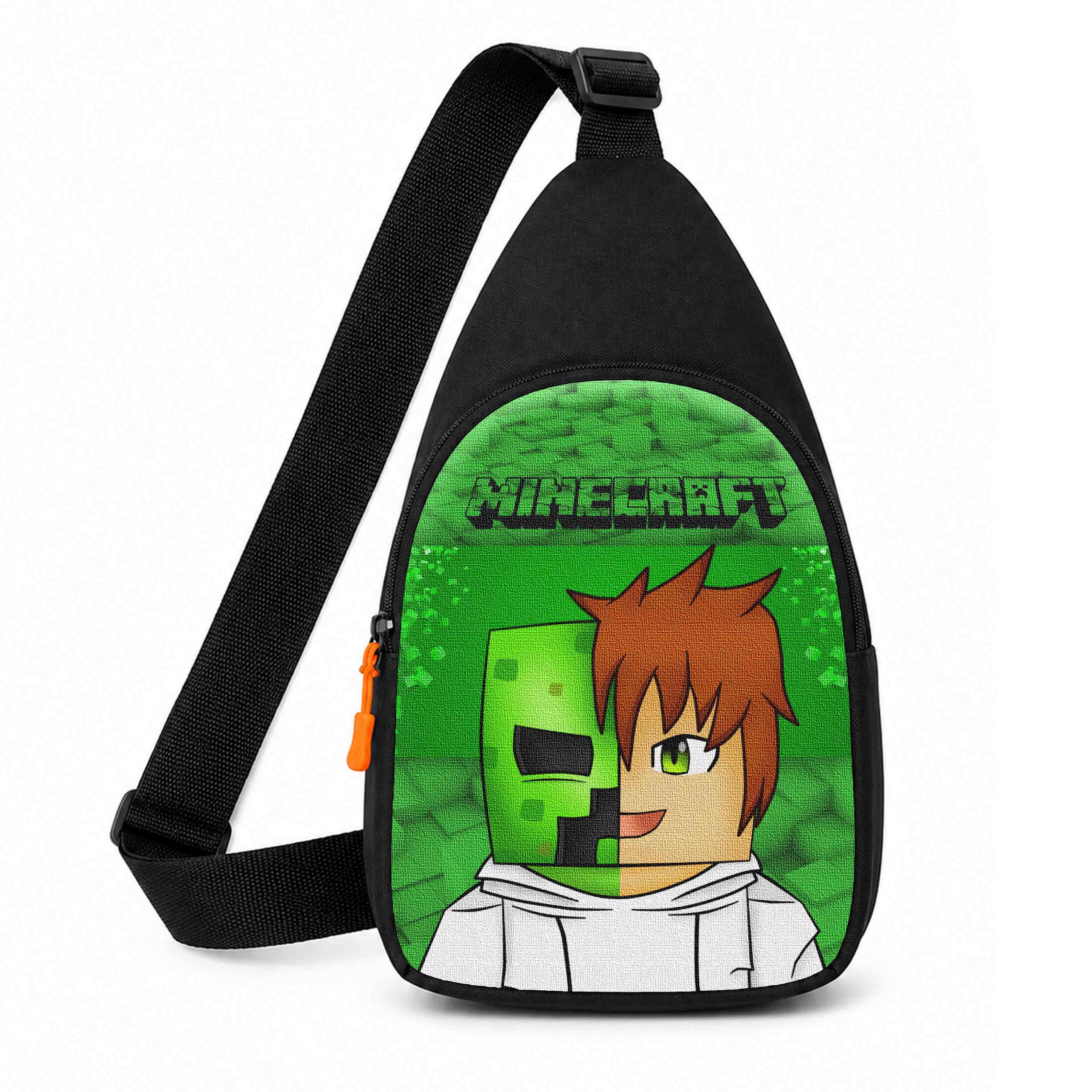 Дитяча сумка-слінг Minecraft Крипер 29x17x5 см, чорна — арт. 2643077296