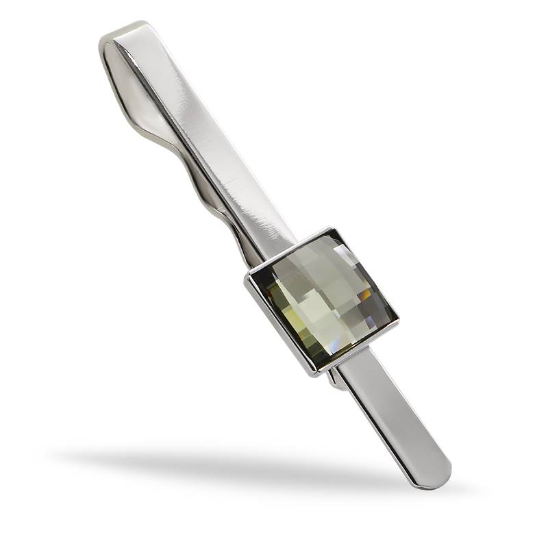 Затискач для краватки KOBI Chess зі Swarovski Пляшковий (7720-3004-04-32)