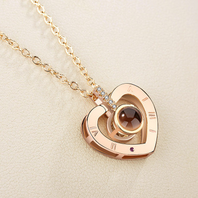 Підвіска SUNROZ Heart I love You Я люблю тебе 100 мовами Золотистий (SUN3098)