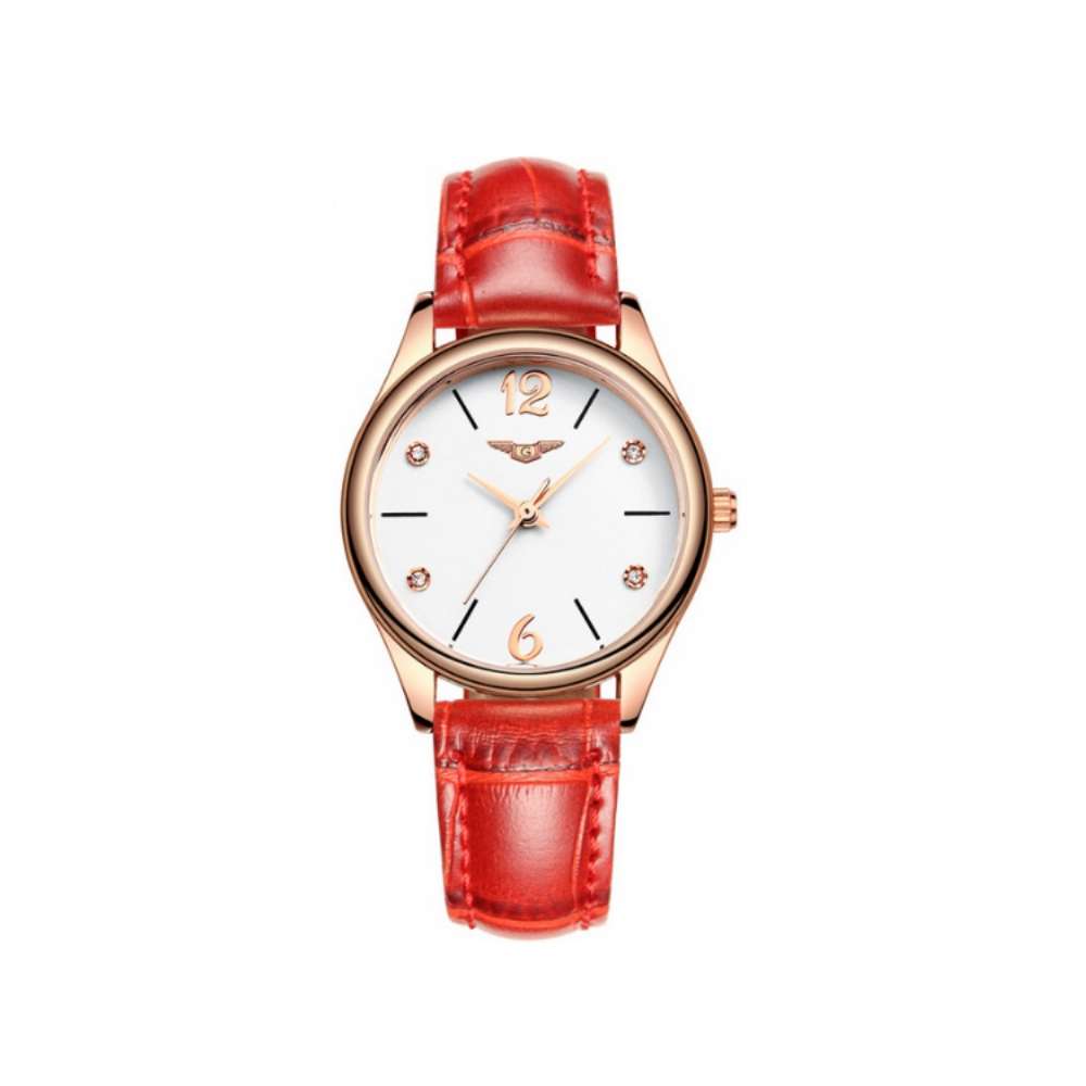 Часы Guanqin GS19031 CL Gold-White-Red (GS19031GWR)