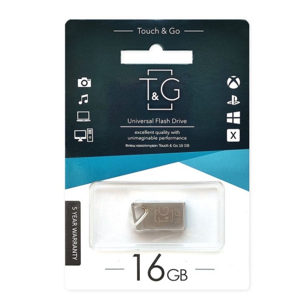 Флеш пам'ять T&G USB 2.0 16GB Metal 109 Steel