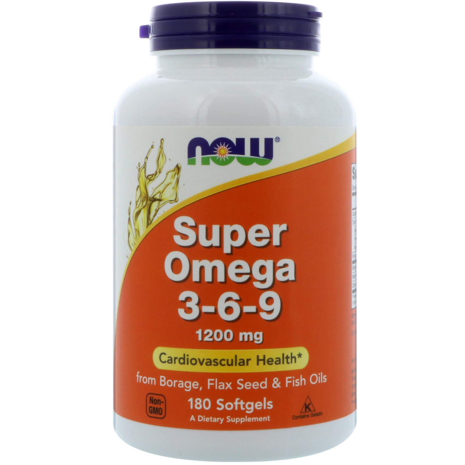 Супер омега 3-6-9 Now Foods 1200 мг 180 гелевых капсул