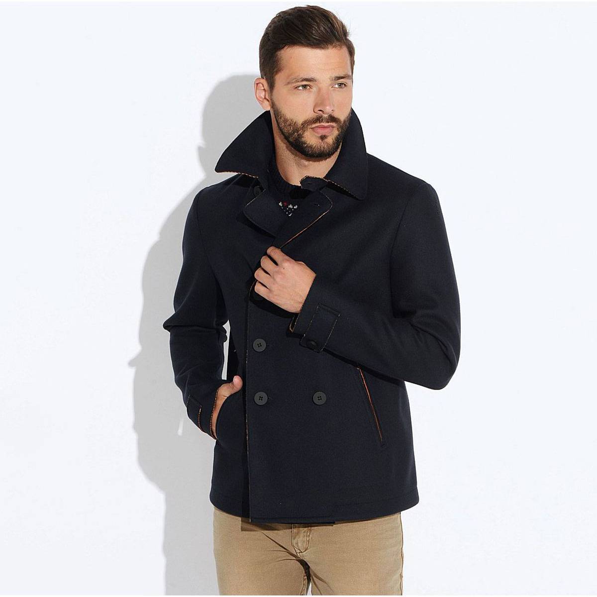 Пальто чоловіче Geox M5415C DK NAVY/LT CARROT 52 Синій (M5415CDNVLC)