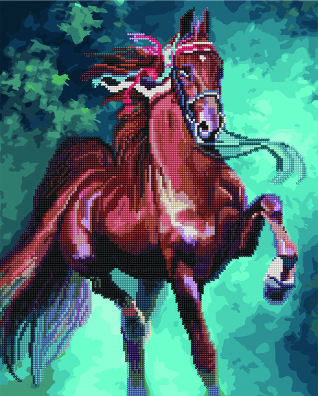 Алмазна мозаїка-картина BrushMe Гнідий кінь 40х50 см GZS1085