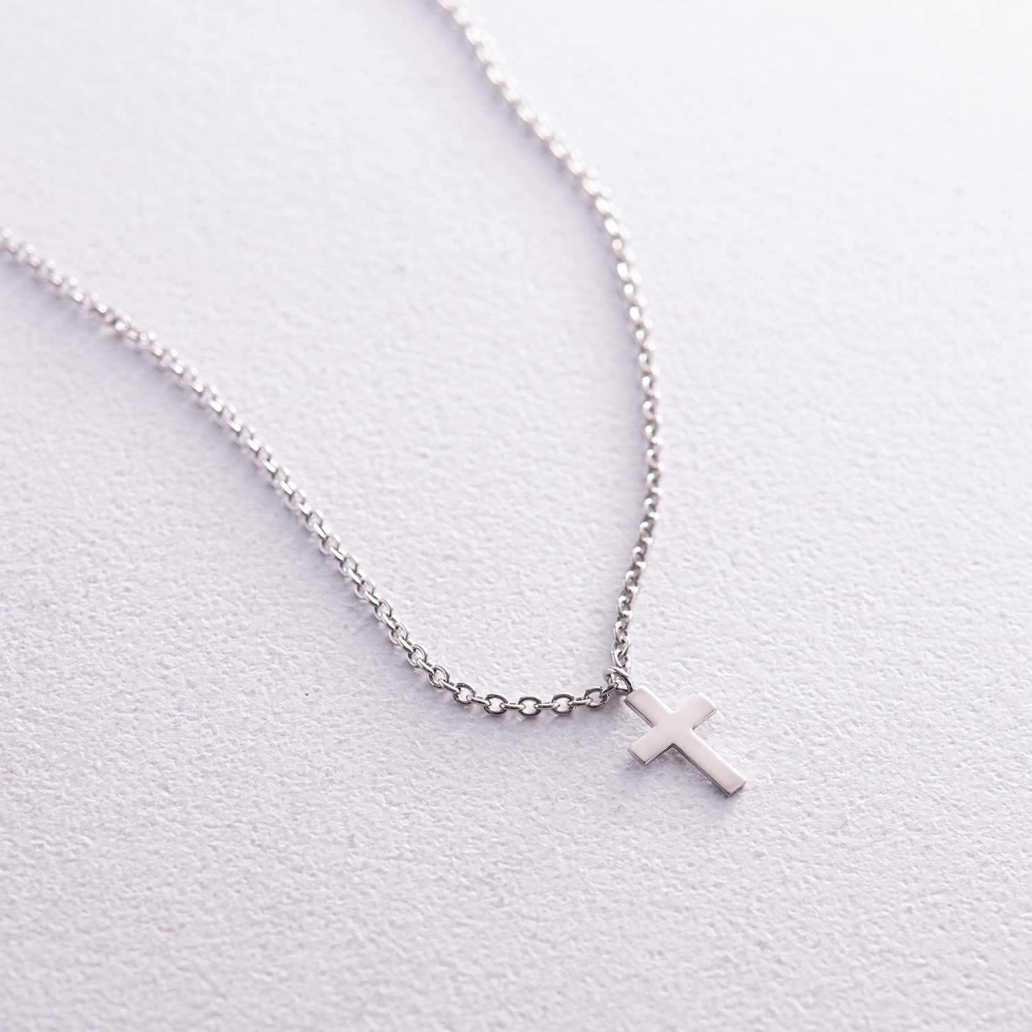 Серебряное колье Крестик 1100 Оникс 39