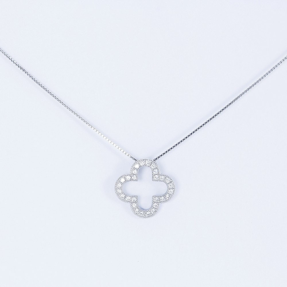 Колье серебрянное Infini родированное kl2cr-64 40+5 см