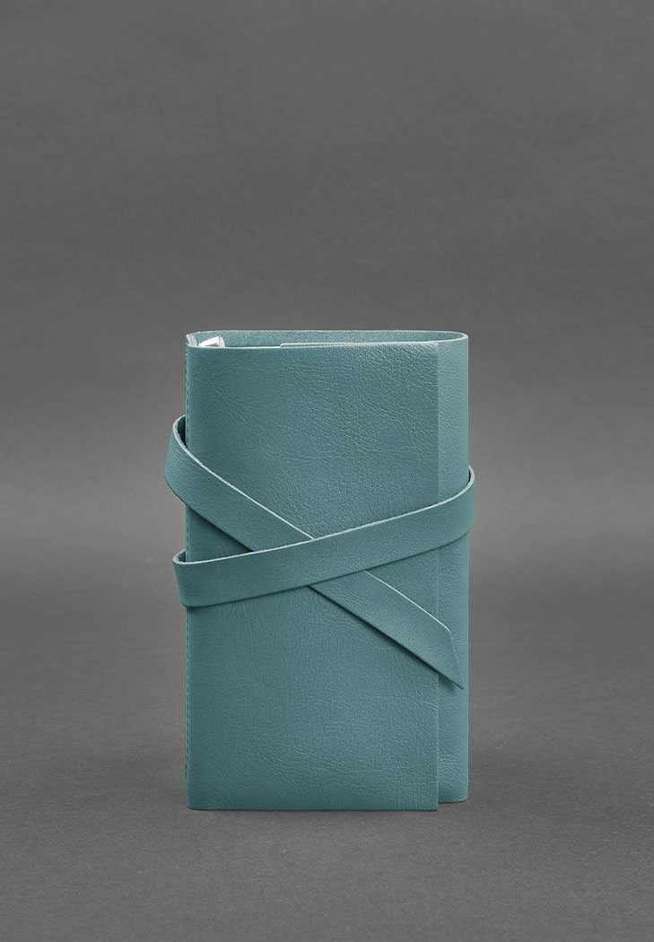 Жіночий шкіряний блокнот (Софт-бук) 1.0 Бірюзовий BlankNote