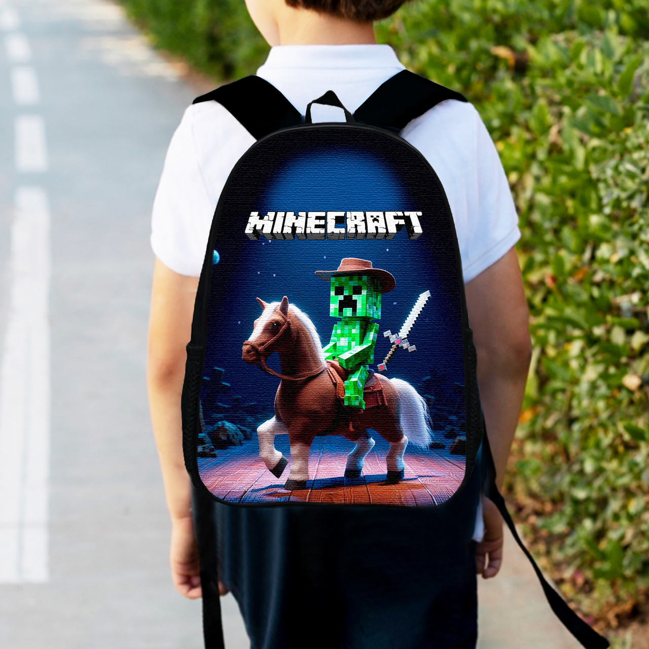 Дитячий рюкзак Minecraft Крипер, водонепроникний, 34×27×13 см