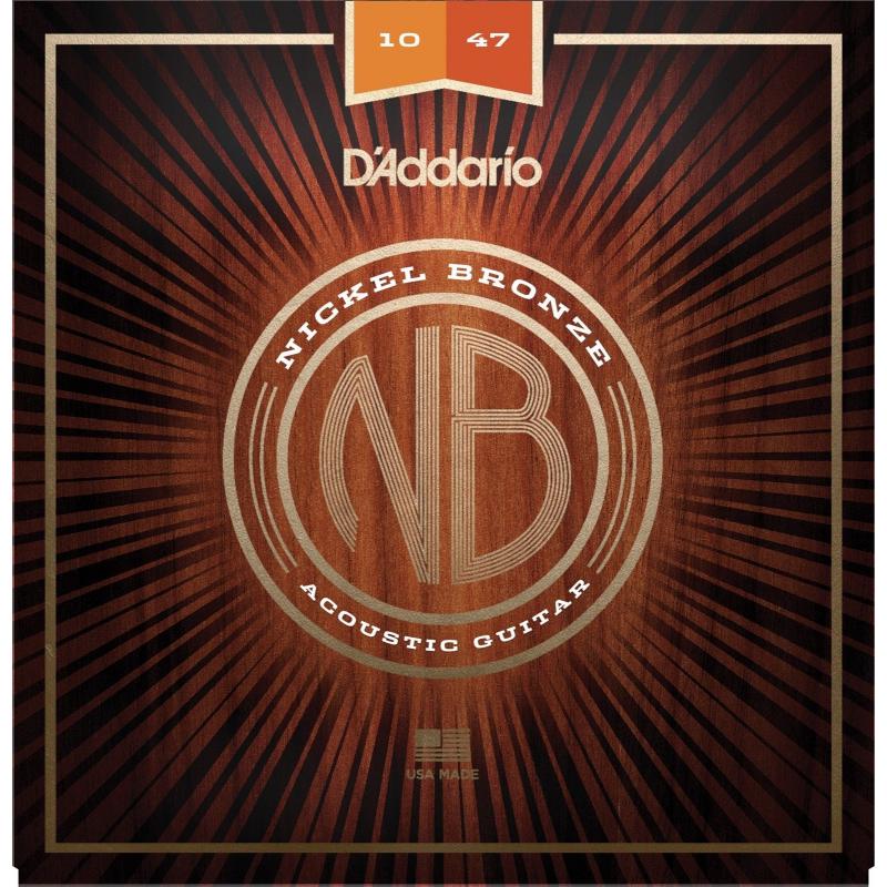 Струни для акустичної гітари D'Addario NB1047 Nickel Bronze Extra Light Acoustic Guitar Strings 10/47
