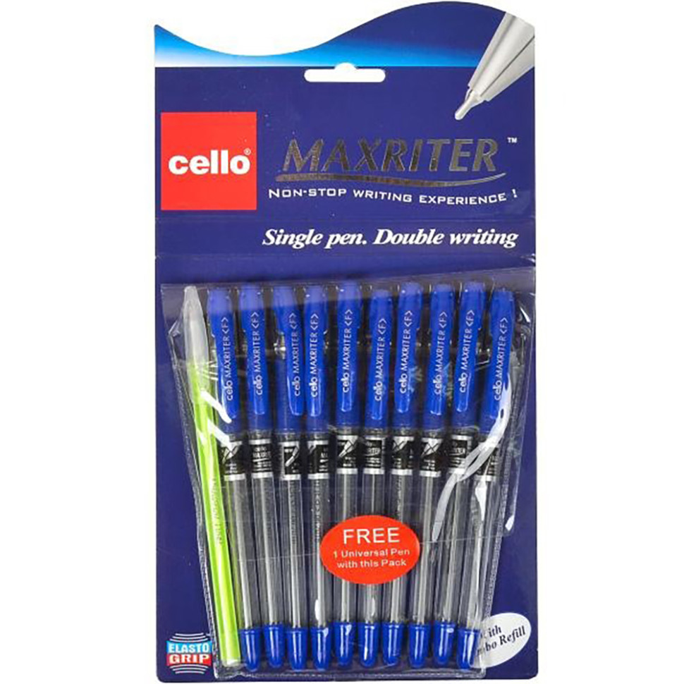 Ручка олійна MAXRITER Cello 727+1Blue синя 10 штук в упаковці