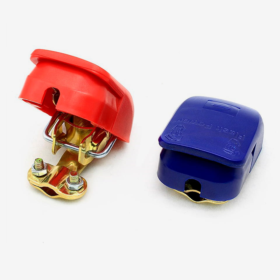 Швидкознімні клеми Baex для акумулятора, мідно-латунний сплав, в комплекті 2 шт синій-червоний