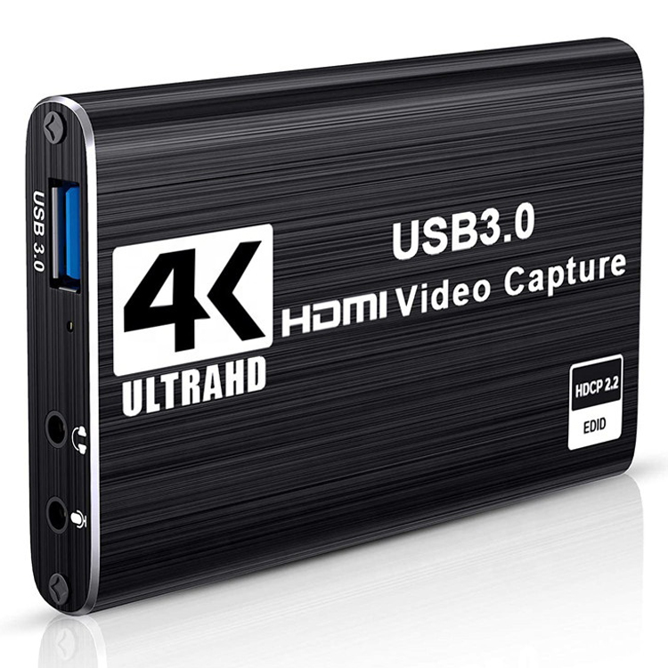 Зовнішня карта відеозахоплення для запису стримінгу та оцифрування відео на 2 монітора Digital Lion VCC-04 USB 3.0 HDMI Loop out 4K Чорний