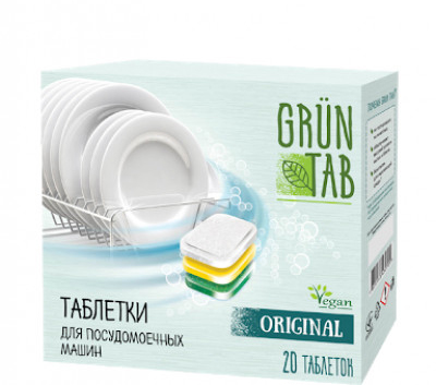 Таблетки для посудомийних машин Grun Tab Original 20 шт (hub_q1m9n9)