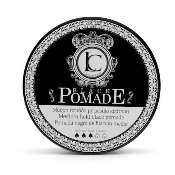 Помада (чорна) для стайлінгу волосся Lavish Care Pomade Medium hold black pomade 100 мл