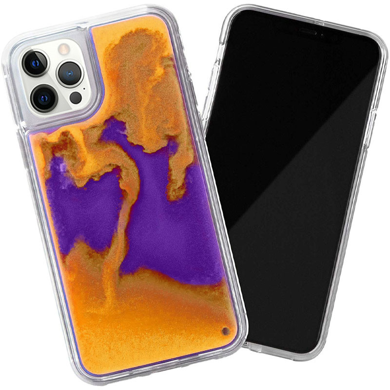 Неоновий Чохол Neon Sand glow in the dark для Apple iPhone 12 Pro Max (6.7) (Фіолетовий / Помаранчевий) 1062739